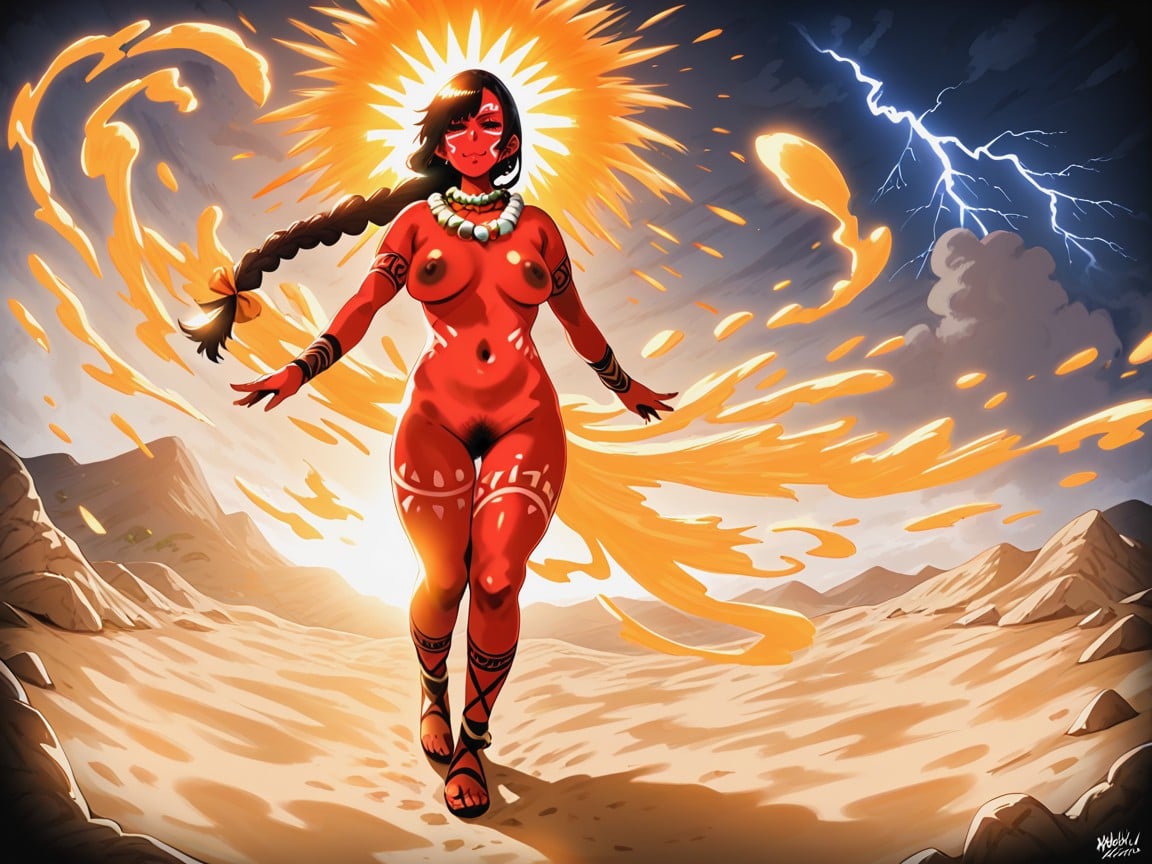 Braided, Tribal Arm Cuffs, Low Torso Height Hentai AI Porn