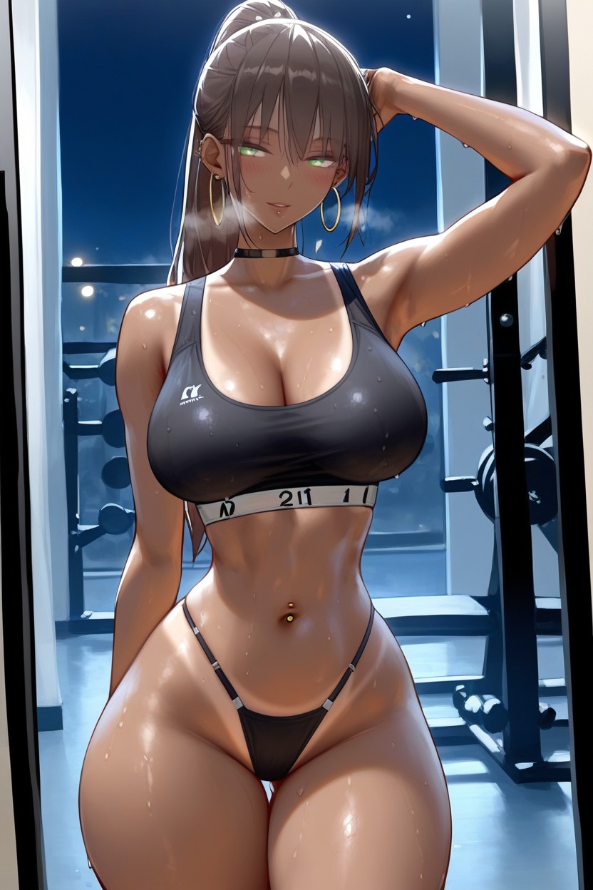 Look On Viewer, Pencil Waist, One Arm Up Hentai AI Porn