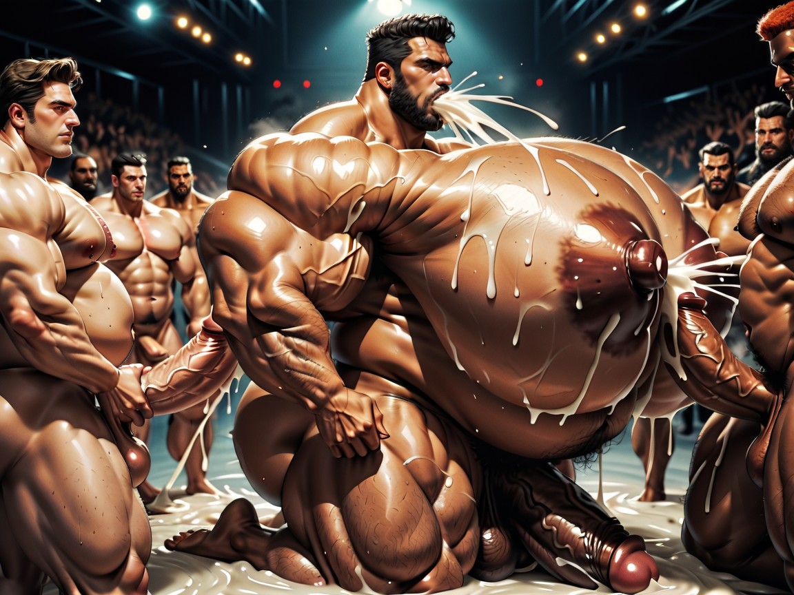 Huge Hyper Areola, Mouth Agape, Huge Extreme Oversized Ass AI Gay Porn