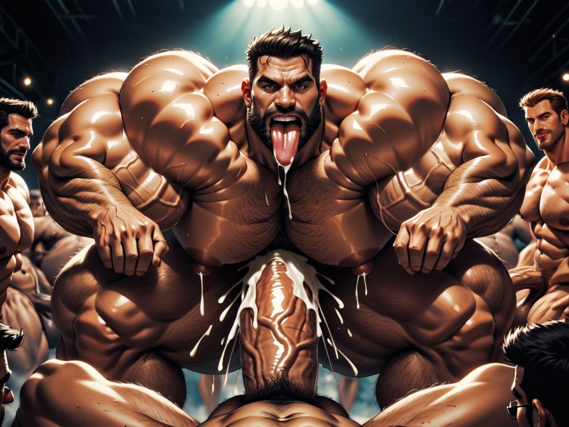 Arms Behind Back, Full Body, Rough Hyper Huge Impossibly Long Cocks Fucking Them Everywhere AI Gay Porn