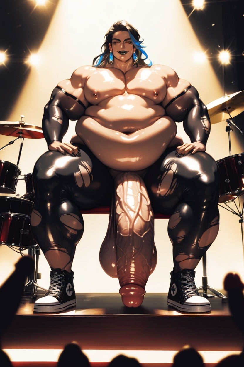 Flabby Pecs, On Stage, Beautiful Face AI Gay Porn