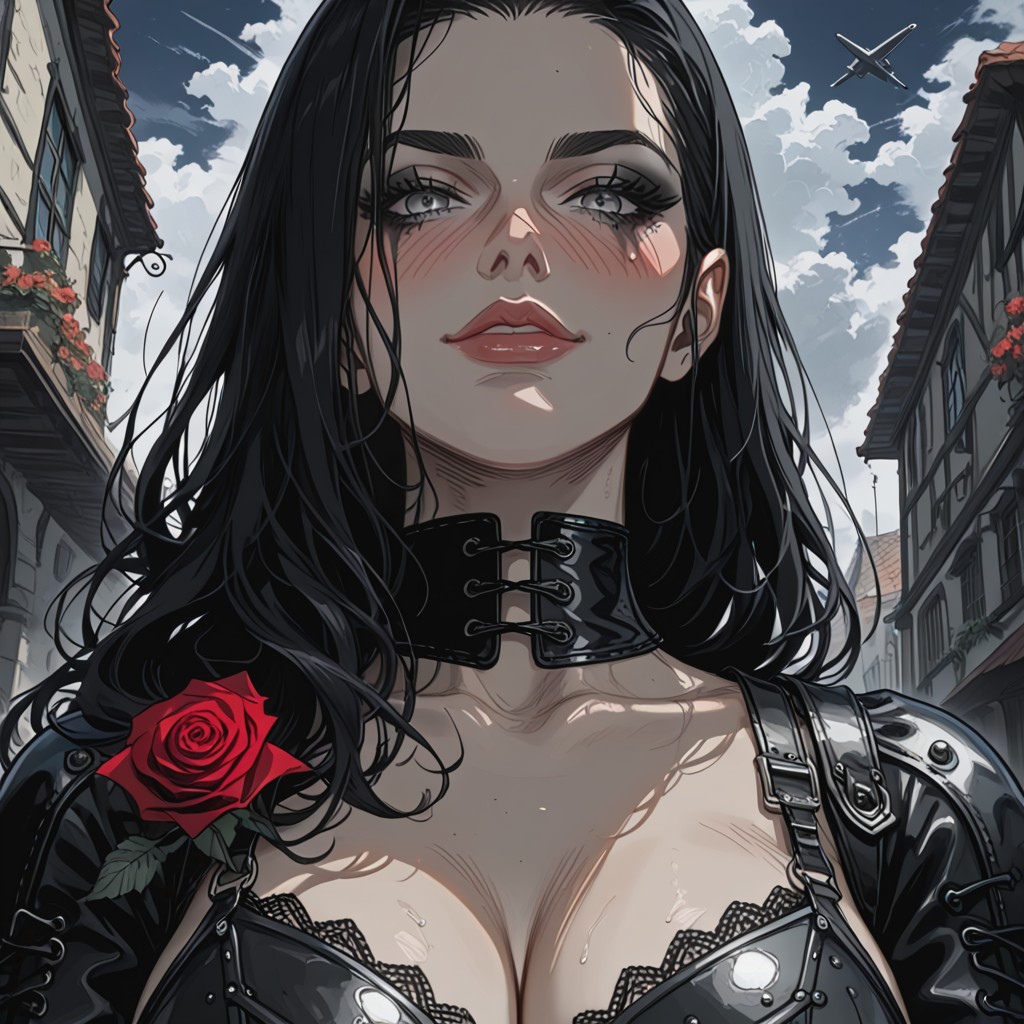 Form Fitting Leather Greaves, Evening Light, Pale Porcelain Skin Hentai AI Porn