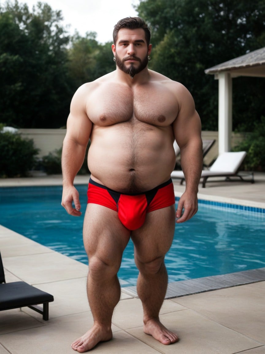 Muscle Pecs, Hairy Legs, Bushy Beard AI Gay Porn