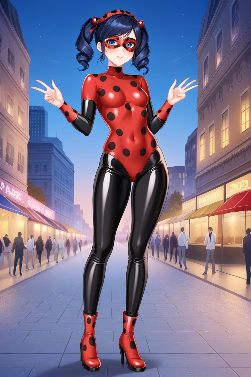 Extremely Height, Skintight Miraculous Ladybug Cosplay, Perfect Face AI Porn