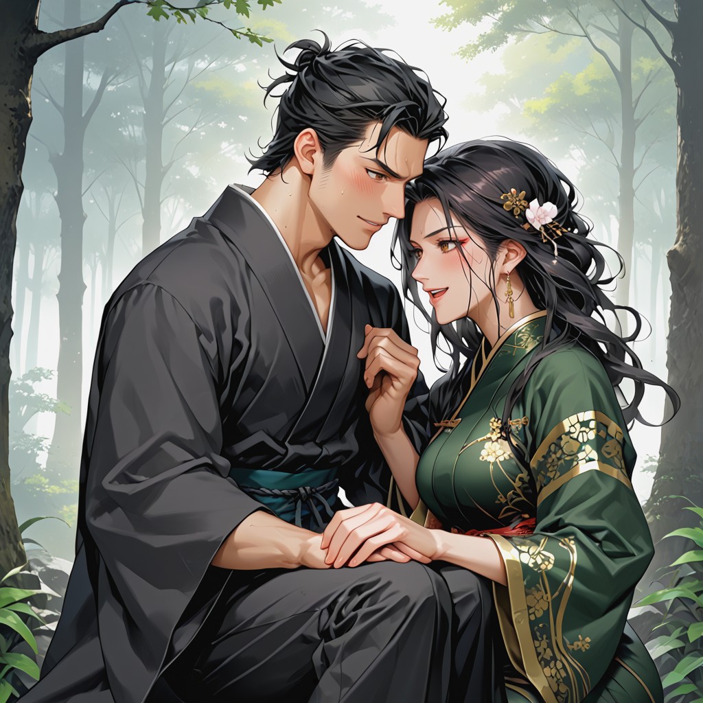 Woman Long Black Hair, Detailed, Dusk Hentai AI Porn