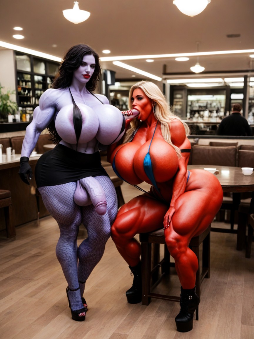 Red Lipstick, Elite Prostitute, Slingshot Bikini Shemale AI Porn