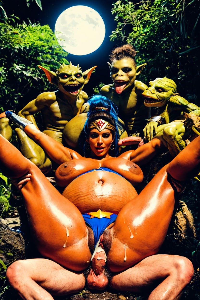 Multiple Belly Bulge, Gremlin Half Size, Parasitized In Pussy AI Porn
