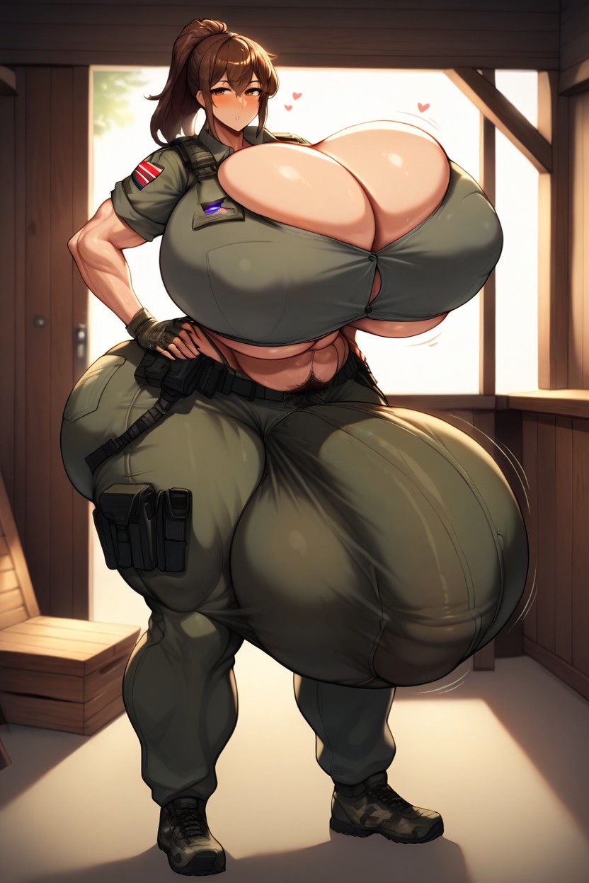 Huge Bulge, Massive Bulge Under Clothes, 1 Person Shemale AI Porn