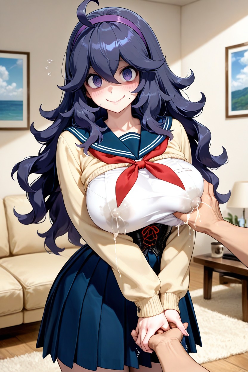 Tits Wrapped Around Hands, Both Two Breasts Are The Same Size, Anatomically Perfect Hentai AI Porn