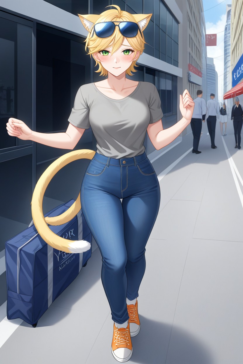 Shy Blush, Adrian Agreste From Miraculous Ladybug, Very Short Hair AI Porn