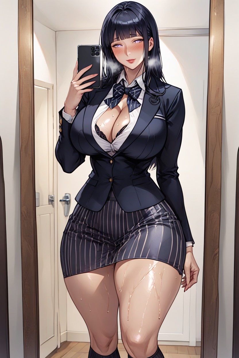 Black Lingerie Bra, Curvaceous, Detailed Hentai AI Porn