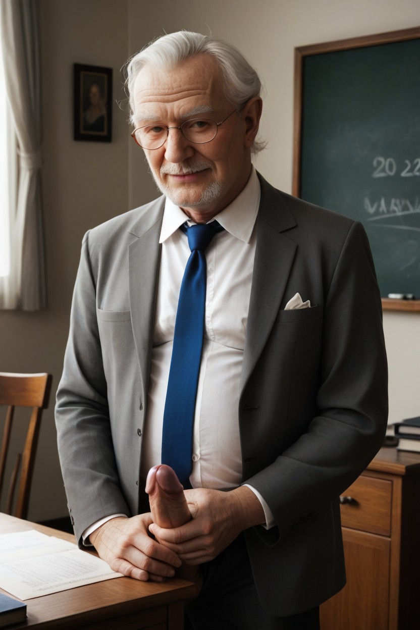 Teacher, White Hair, Noon AI Gay Porn
