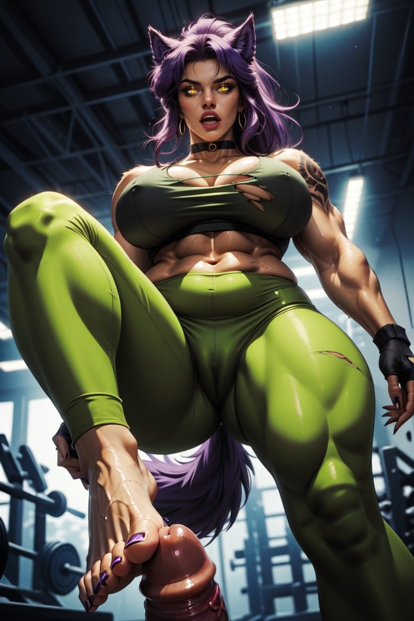 Roaring, Tattoo, Muscular Thighs Furry AI Porn