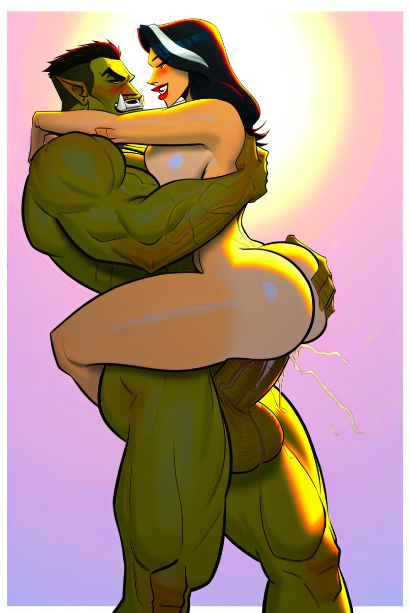 Deep Carrying Sex, Full Body, Handsome Sexy Muscular Huge Male Orc AI Porn