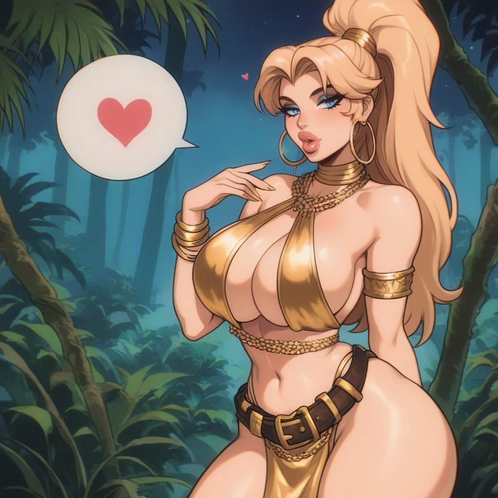 Night, Gold Hoop Earrings, Sideboob AI Porn