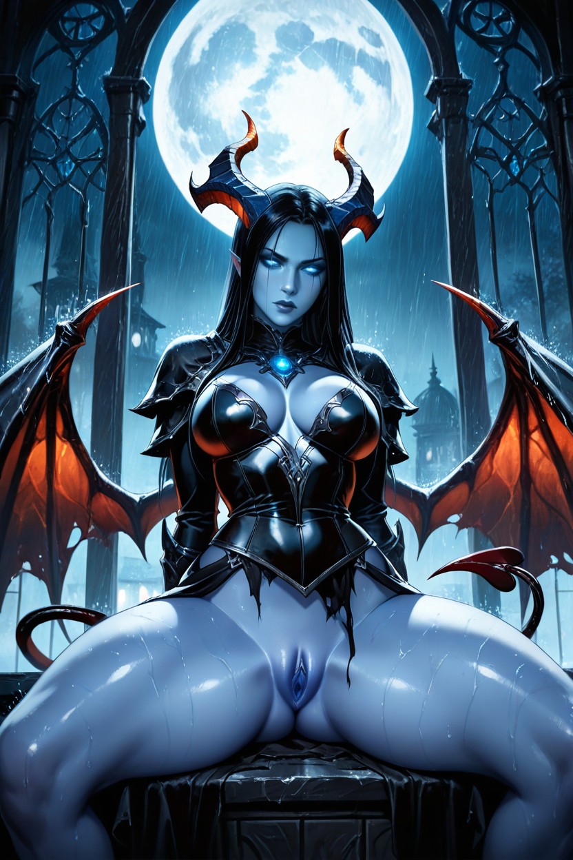 Dark Fantasy Art Style, Cold Colors, Succubus AI Porn