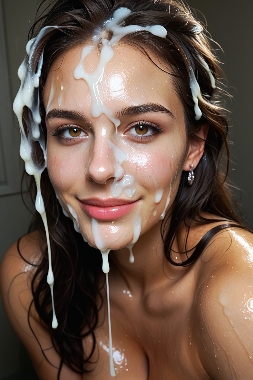 Oiled Skin, Naked, Front View AI Porn