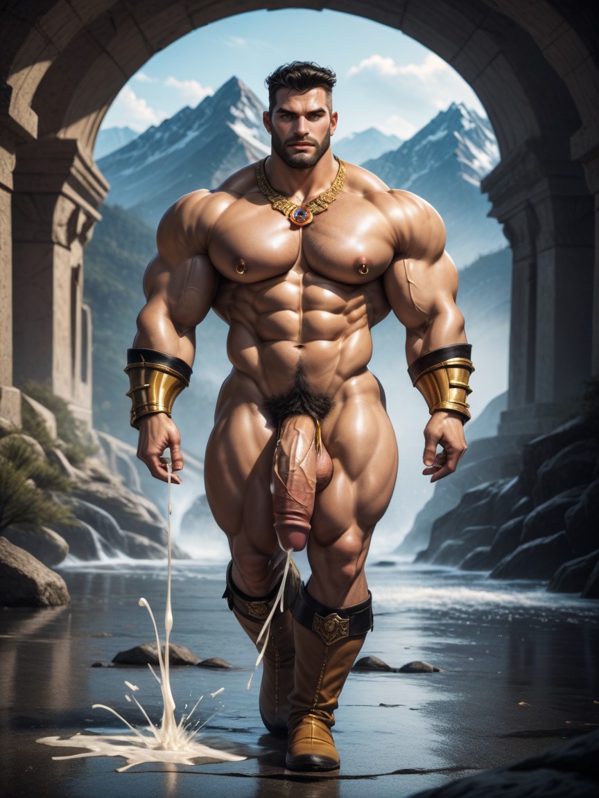 1 Person, Defined Vascular Immensely Massive Vascular Insanely Defined Ripped Lean Muscular Bodybuilder, Octane Render AI Gay Porn