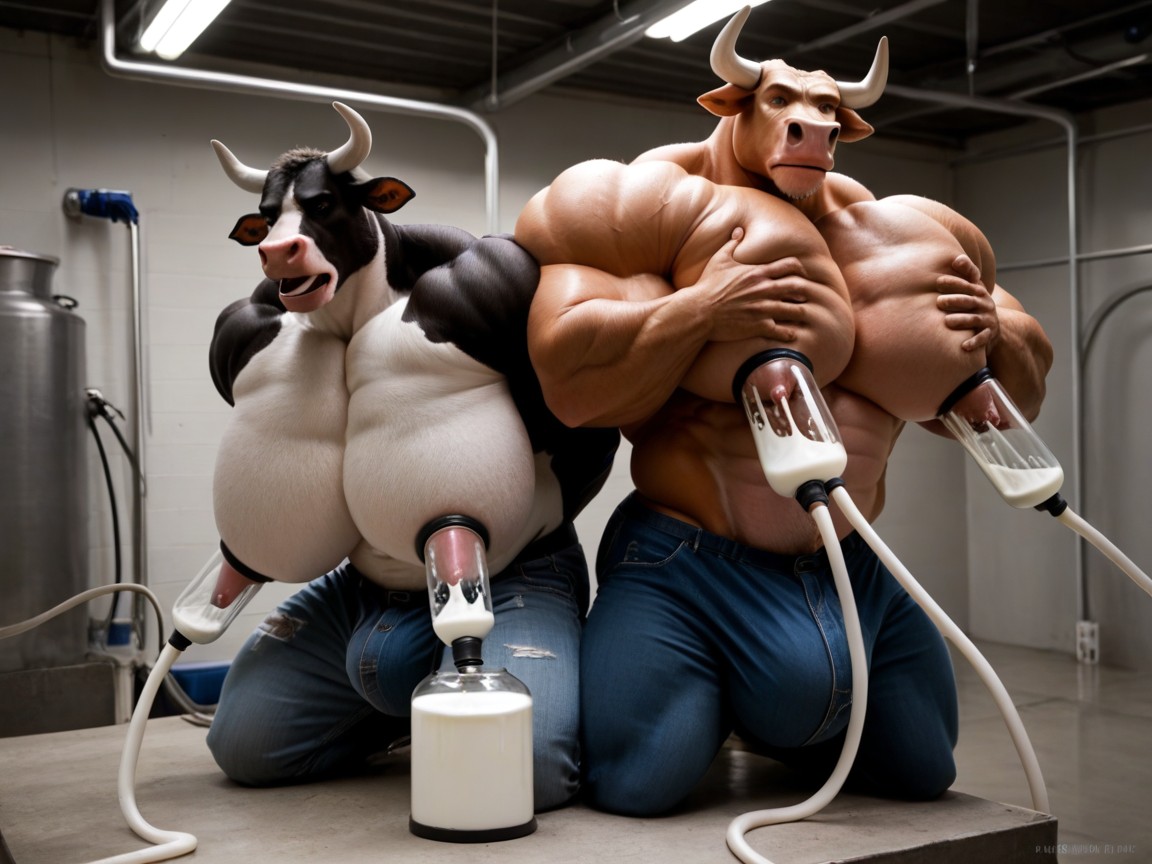 Massive Muscles, 18+, Hyper Breasts AI Gay Porn