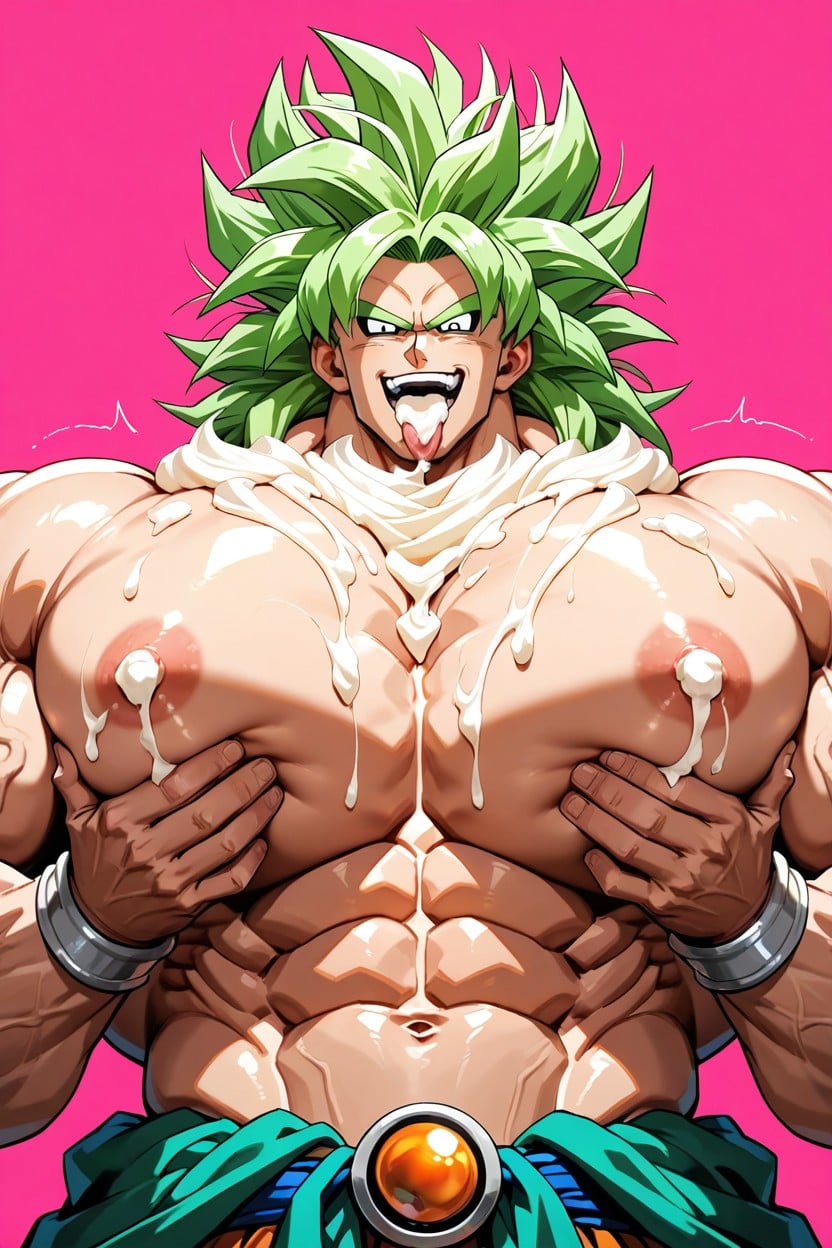 Shiny White Eyes, Great Amount Of Whipped Cream, Tongue Out AI Gay Porn