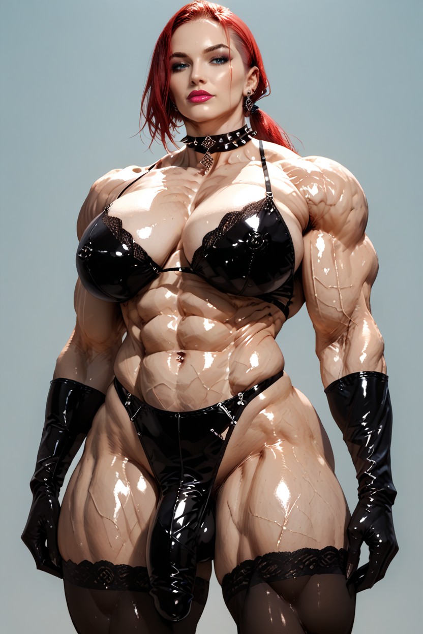 Impossibly Swollen Cock Veins, Body Builder, Long Cock Shemale AI Porn