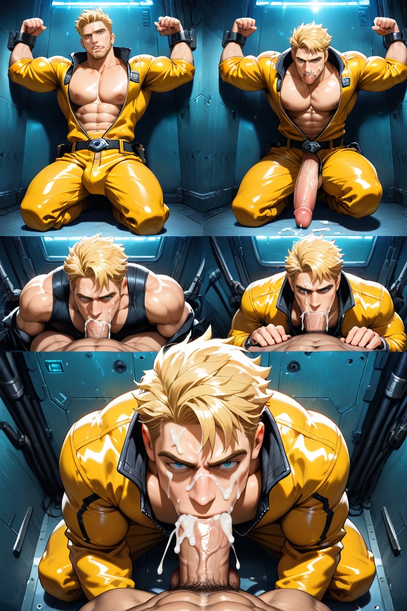 Open Jumpsuit, Alone, Solo AI Gay Porn