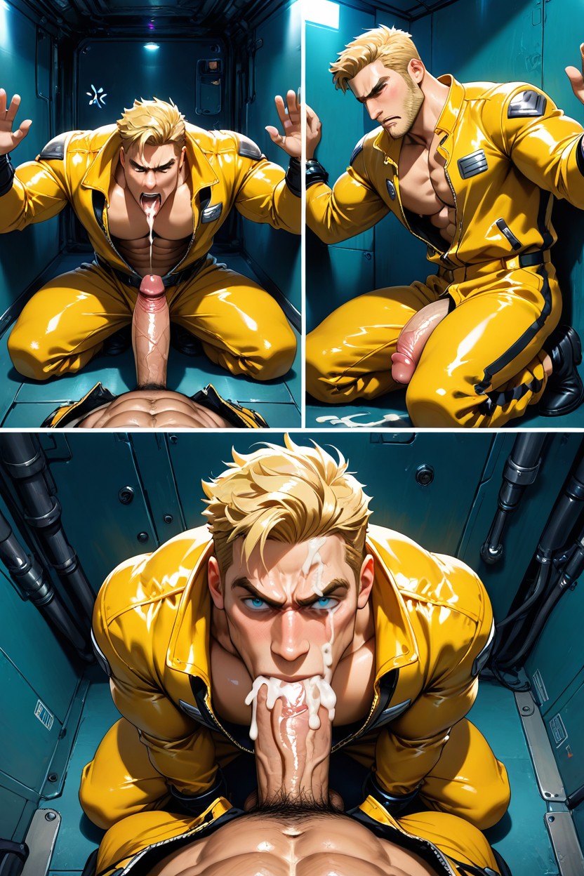 Solo, Hands Resting On Wall, Side View AI Gay Porn