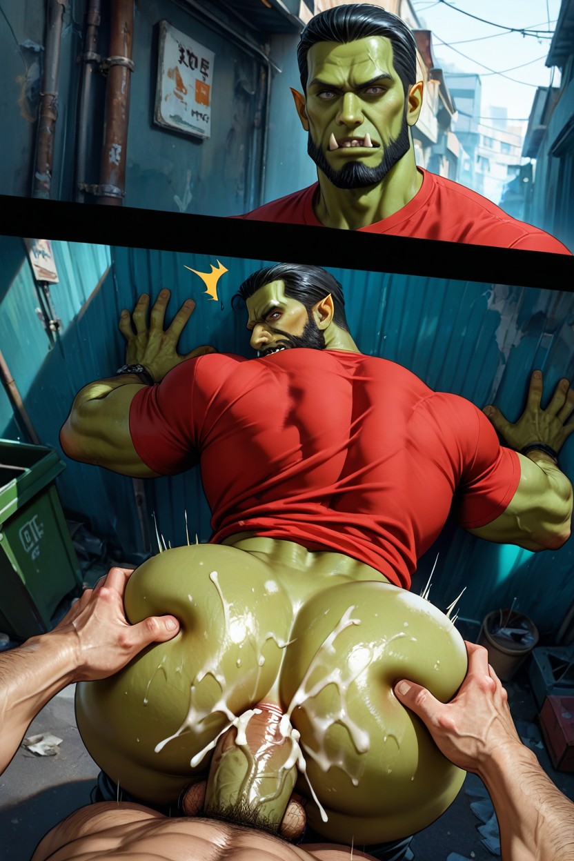 Orc Penetrating Mature Orc, Fit, Dynamic Angle AI Gay Porn
