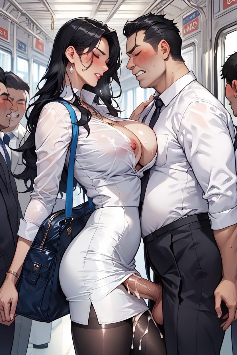 Black Eyes, Semen On Thigh, Secretsex Hentai AI Porn