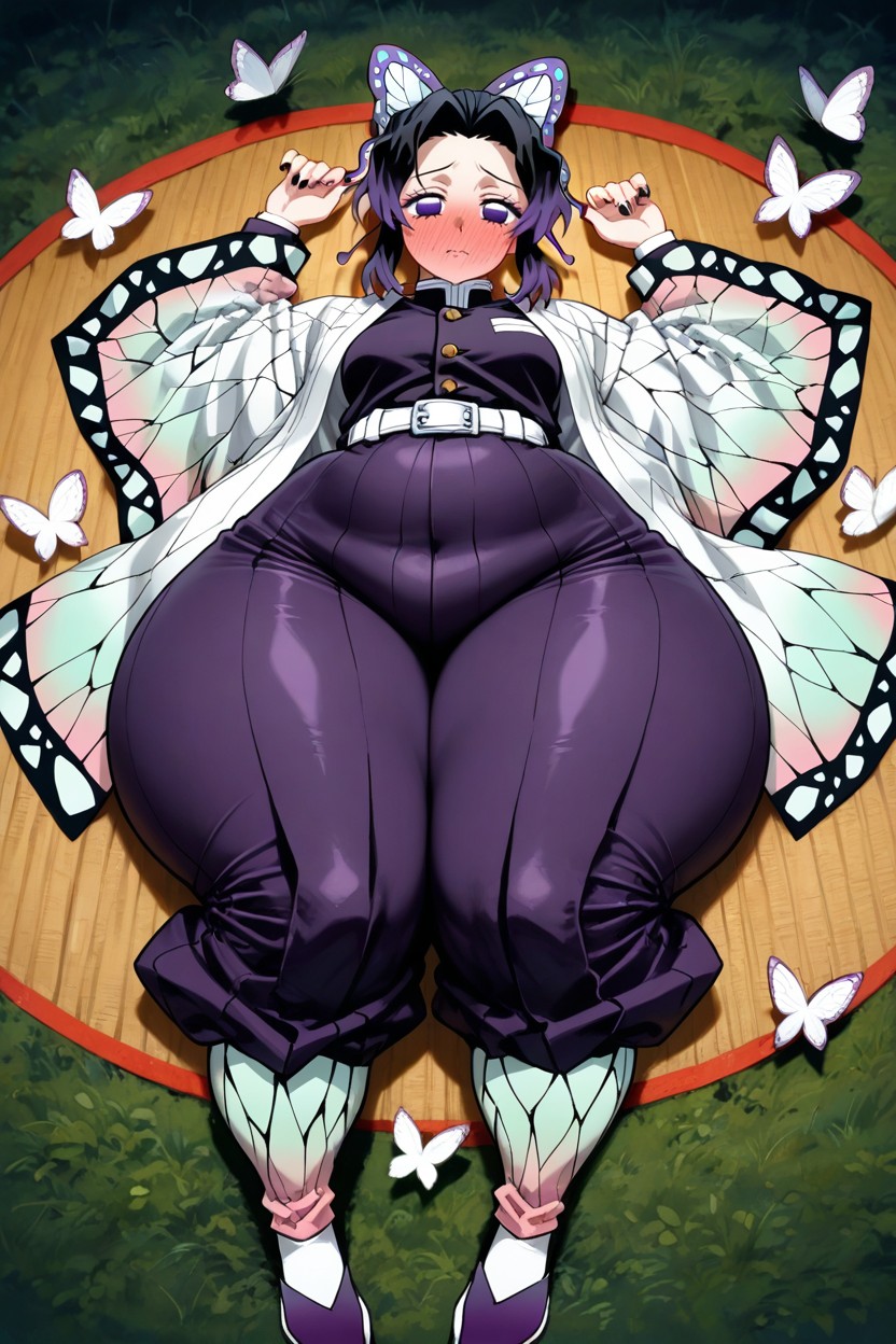 Full Suit, White Butterfly Socks, Skinny AI Porn