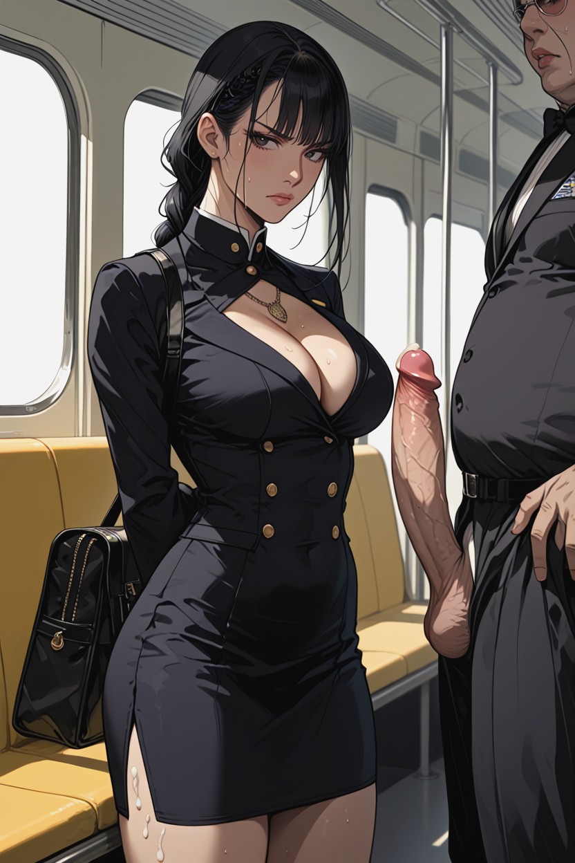 Rough Hand Job, Dégoûté, Bang Hair Hentai IA