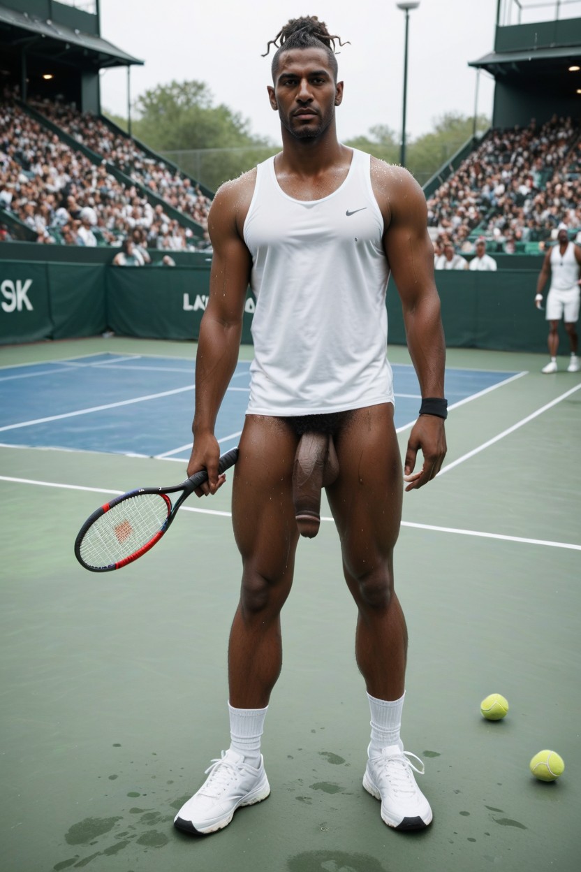 Raining, Very Sexy Body, Wet Tank Top AI Gay Porn