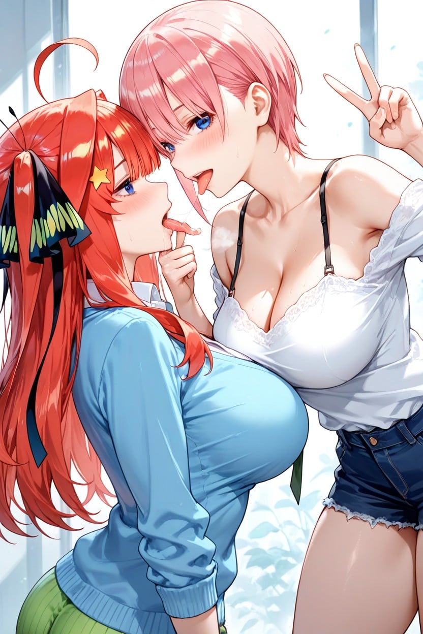 Two Women, Saliva, Duo Hentai AI Porn