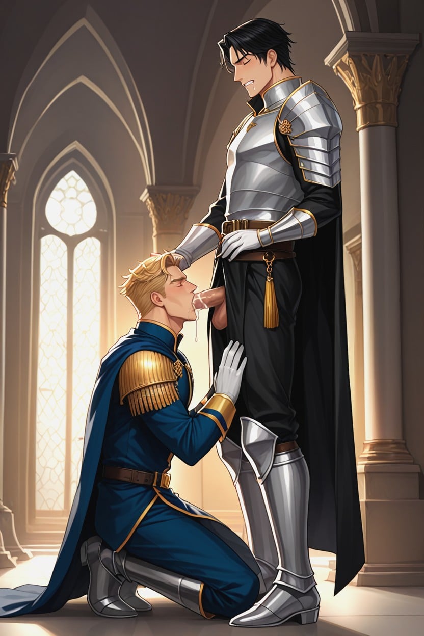 Perfect Handsome Face, Sucking Princes Penis, Light Skin AI Gay Porn
