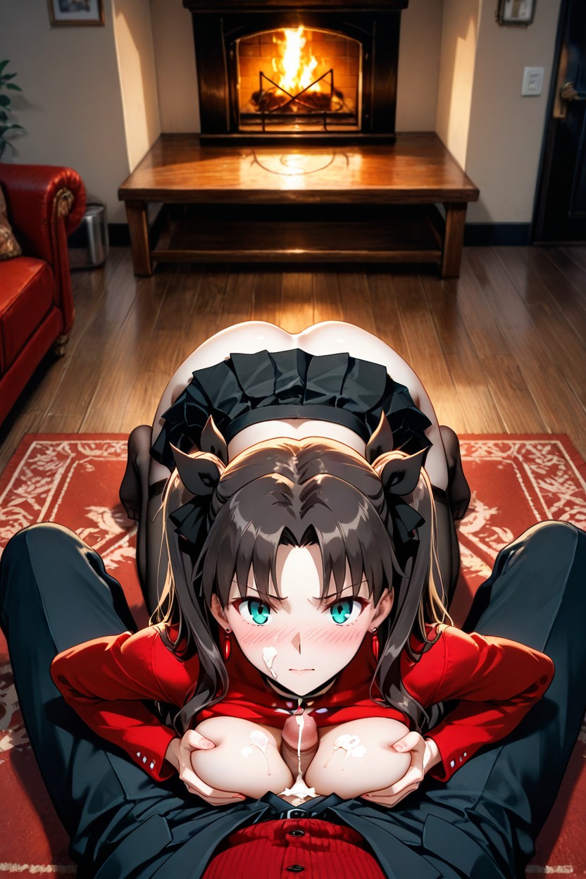 Ass Resting On Legs, Living Room, Tit Fuck AI Porn