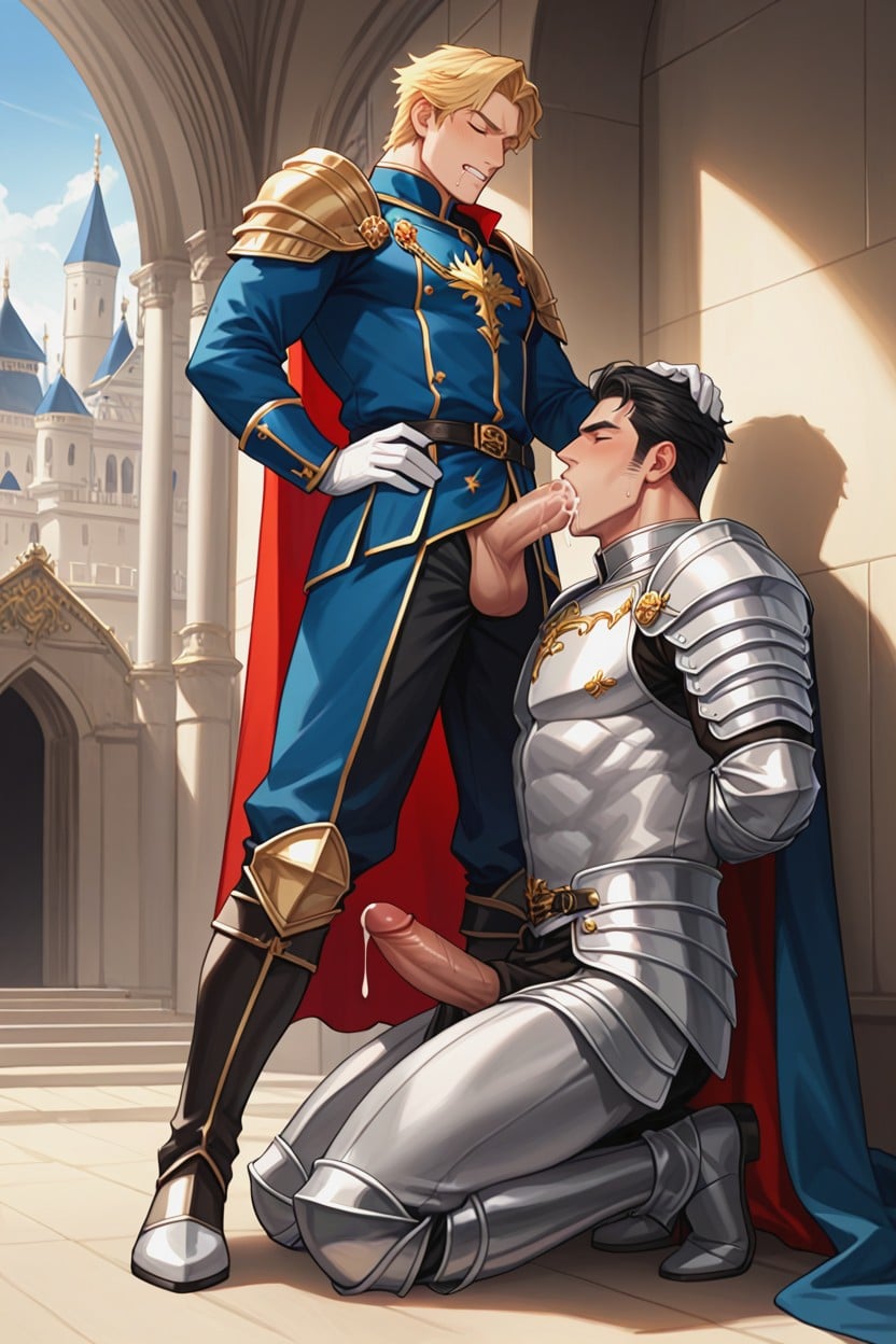 Drooling, Blonde Hair, Trembling AI Gay Porn