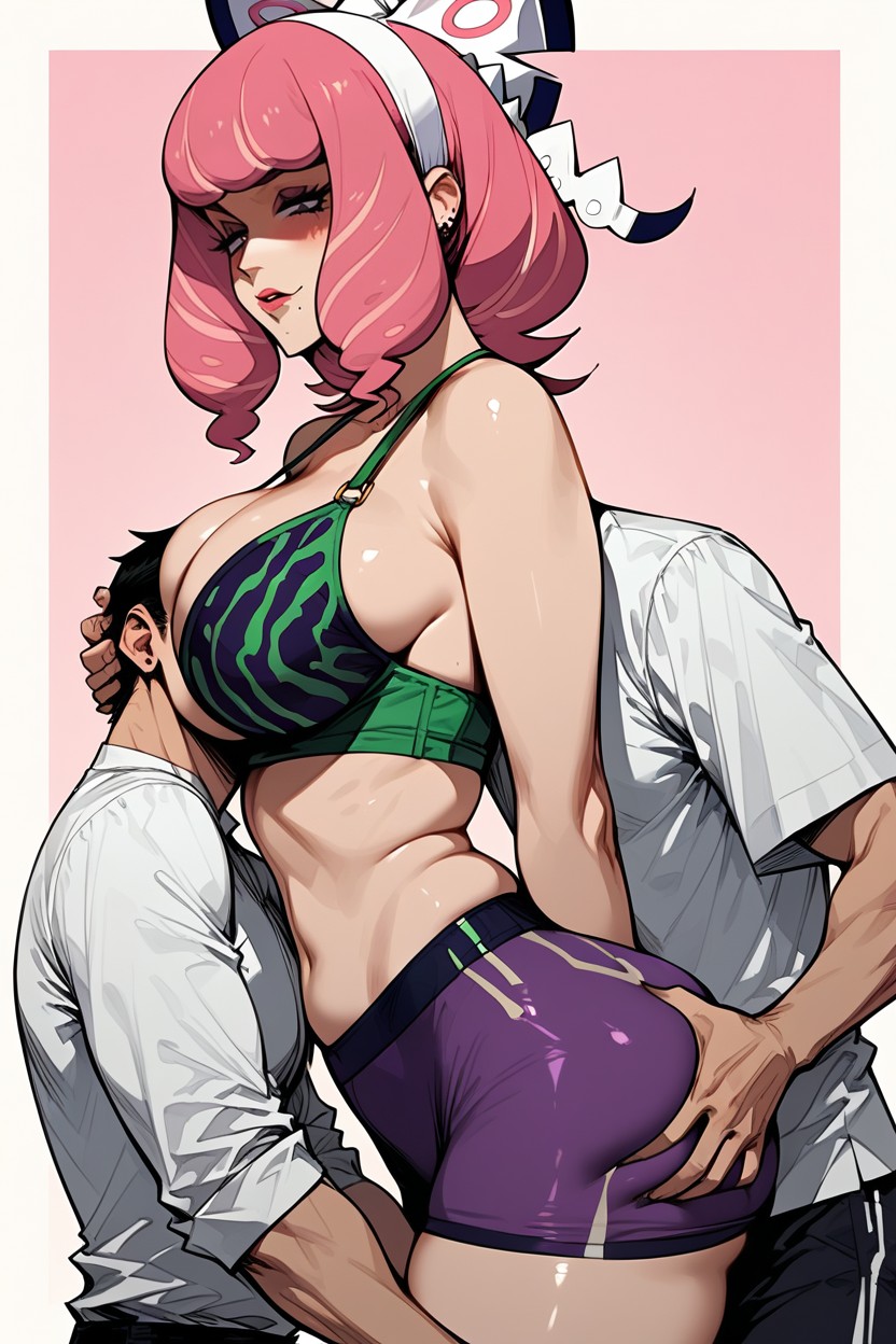 Waist Shot, One View, Resting Face On Breasts Hentai AI Porn