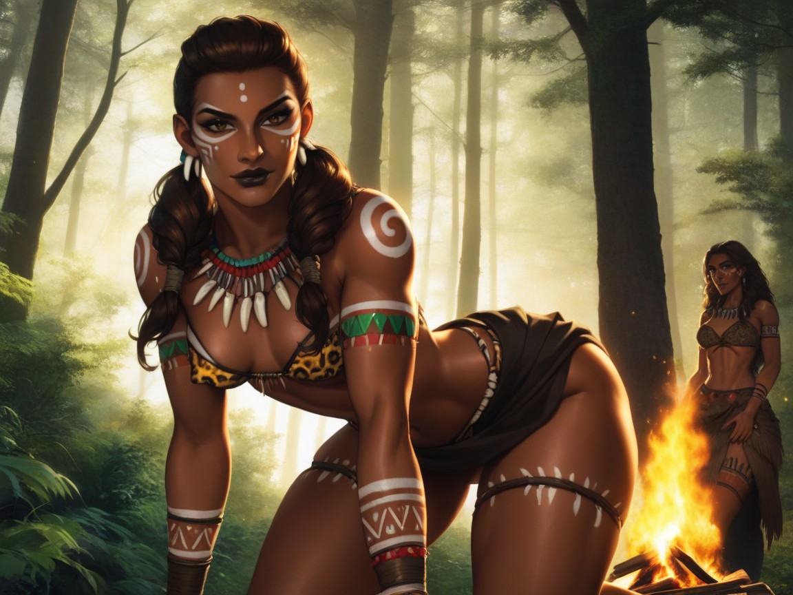 Mischievous Pretty Face, Ultra Detailed, Forest Location Hentai AI Porn
