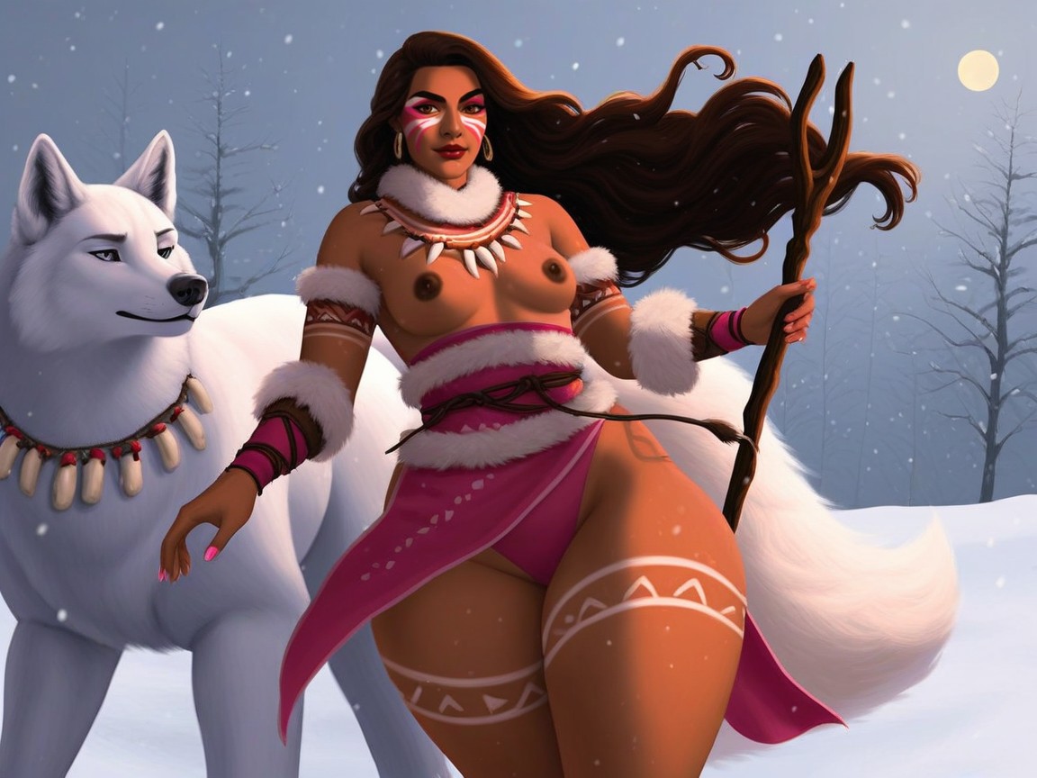 Skinny, White Heavy Fur Winter Pelt, Ultra Detailed AI Porn