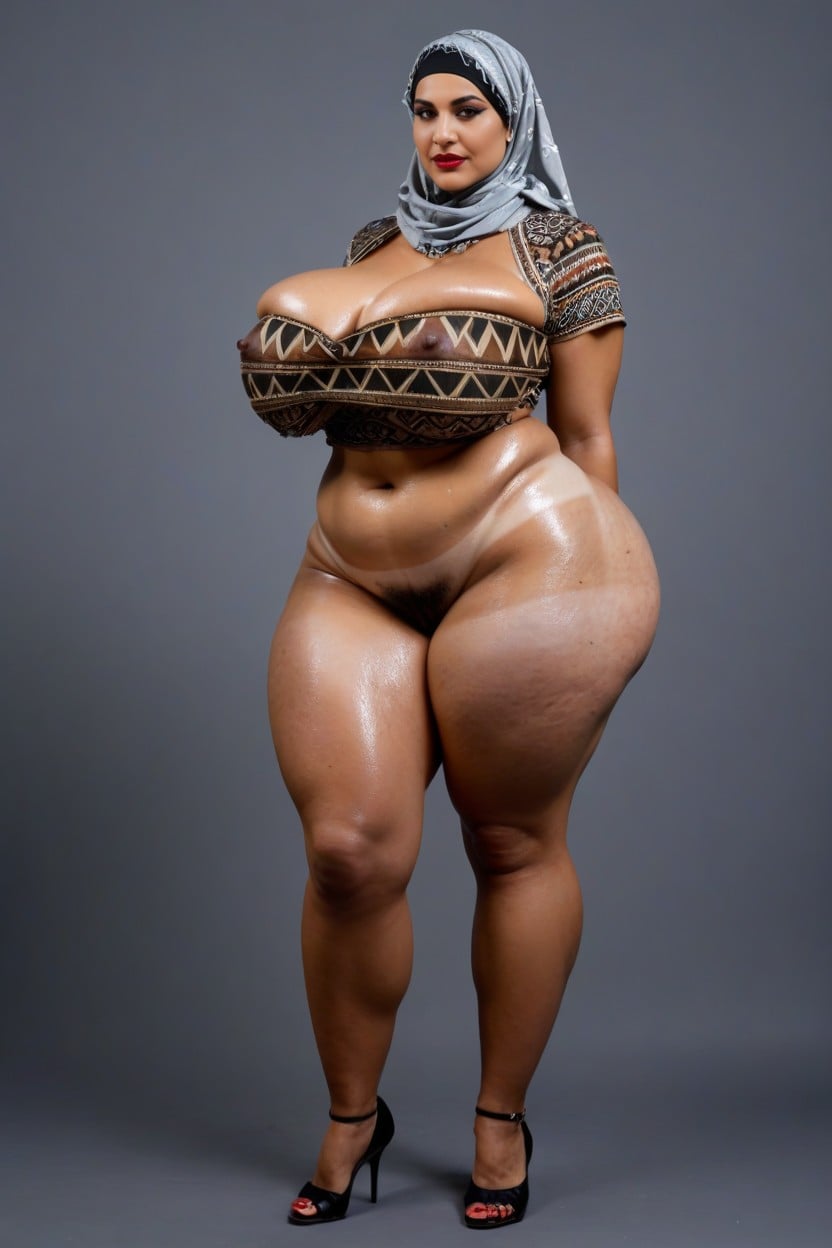 Strapless Top, Sequin Dress, Hyper Wide Ass BBW AI Porn