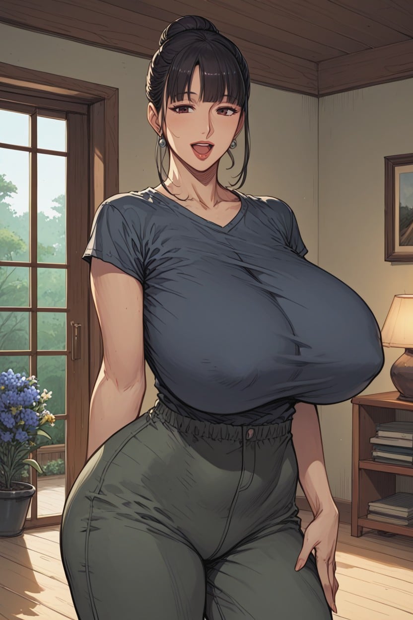 Forest, Stepmom Distinctly Taller, T Shirt MILF AI Porn