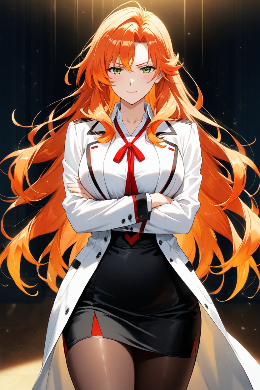 Arms Crossed, Gentle Confident Expression, Anime Lighting Hentai AI Porn