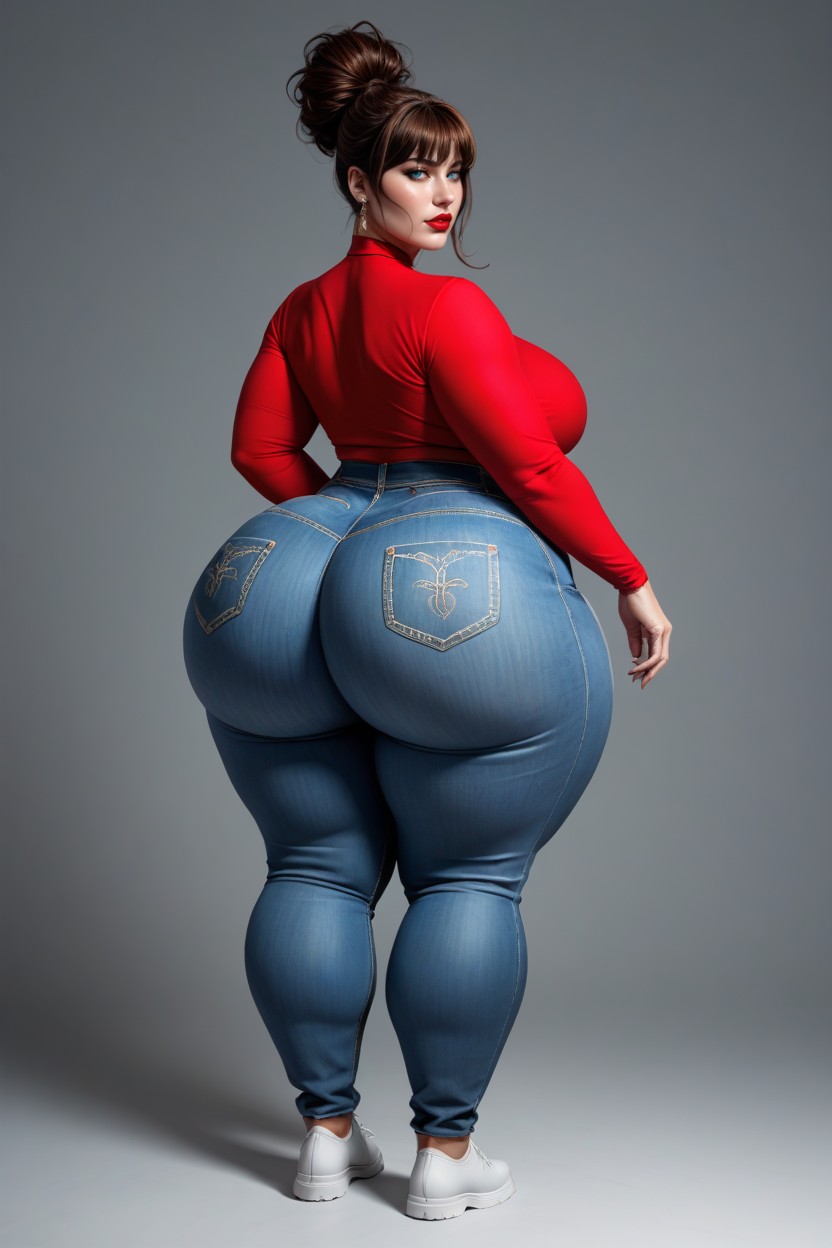 Very Wide Hips, Gigantic Huge Ass, Big Huge Ass BBW AI Porn