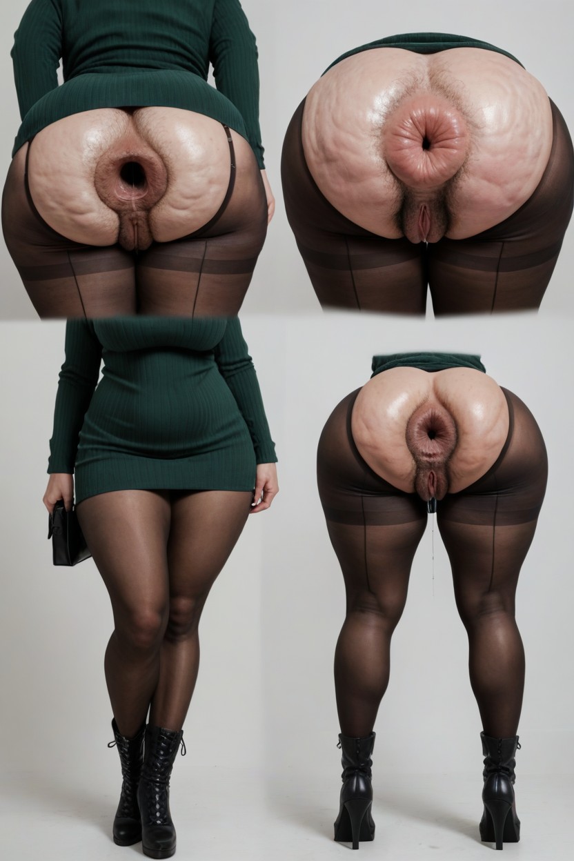 In Mouth, A Burgundy Coatfully Dressed, Full Body AI Porn