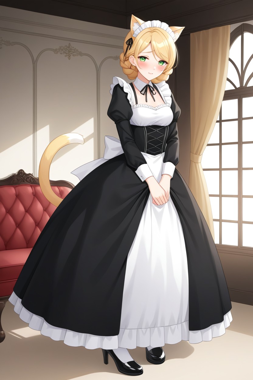 Cutestlilgal In Universe, Ears On Head, Detailed Huge Green Eyes AI Porn