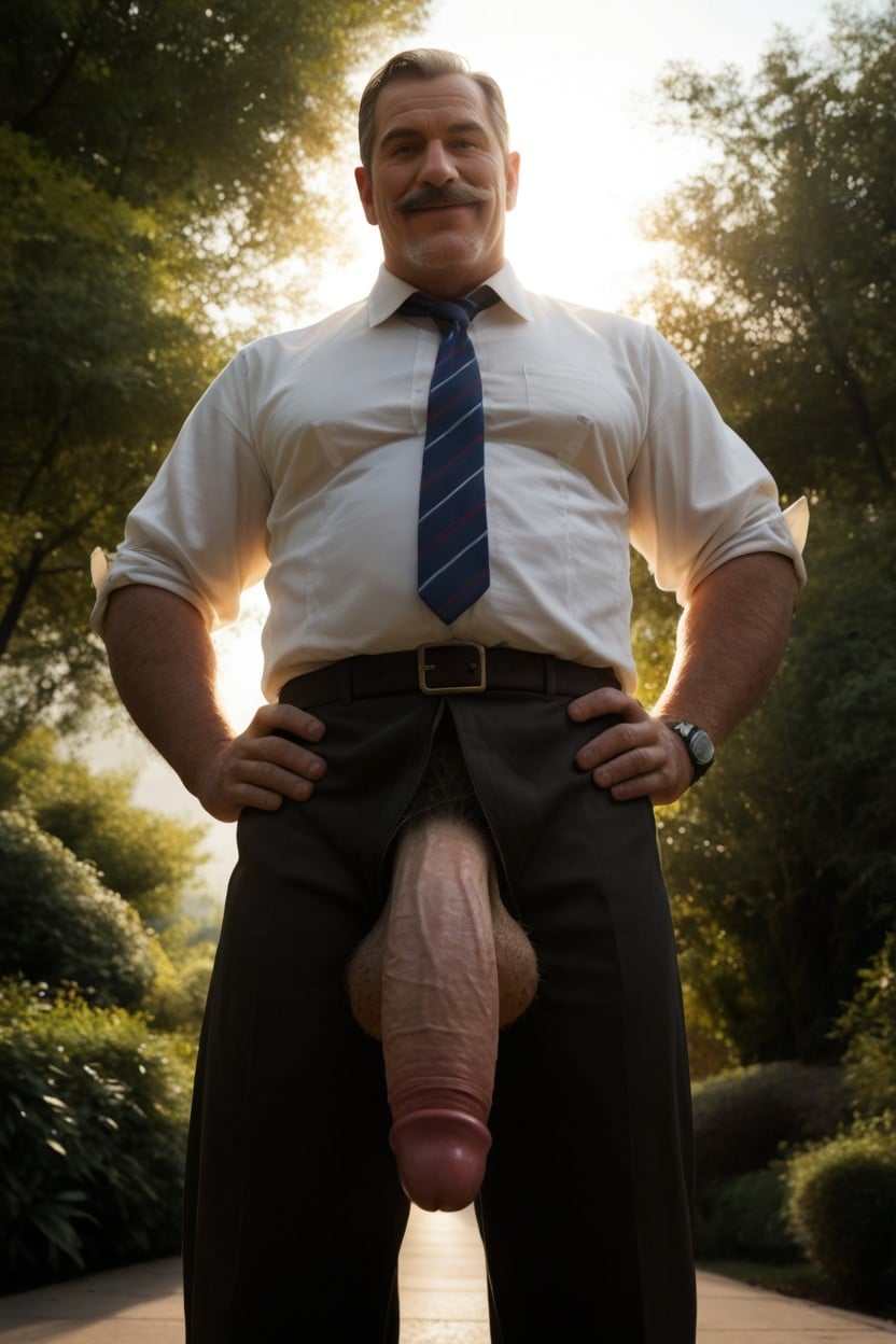 Penis Out Of Pants, Big Smile, Pants Unzipped AI Gay Porn