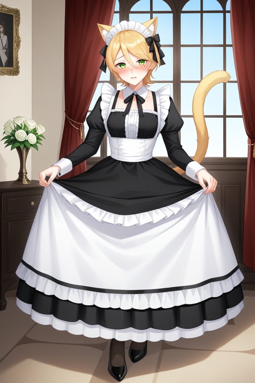 Swishing Blonde Tail, Ears On Head, Tail AI Porn