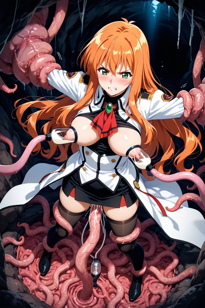 Tentacles Grabbing Breast, Green Eyes, Tentacle Milking Breast Hentai AI Porn