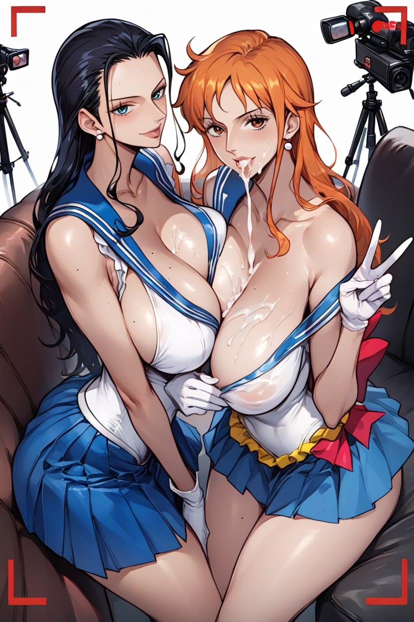 Head Tilt, Camera Tripod, Hanging Breasts Hentai AI Porn
