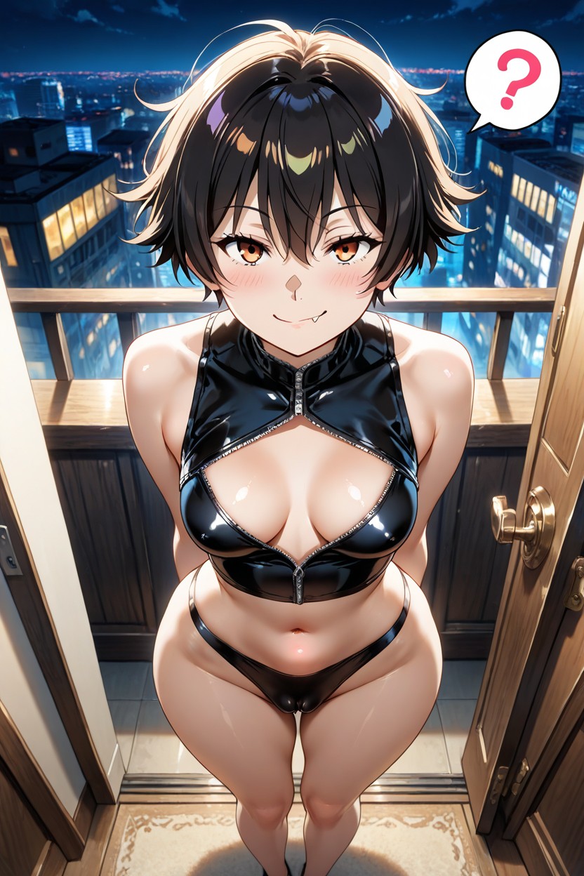 High Angle, Amber Eyes, Blush Hentai AI Porn